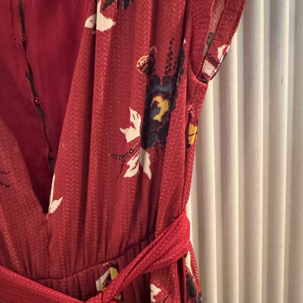 Free People Red Floral Maxi Dress Size 0 - Picture 6 of 7